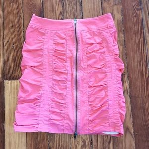 Pink Ruched Pencil Skirt